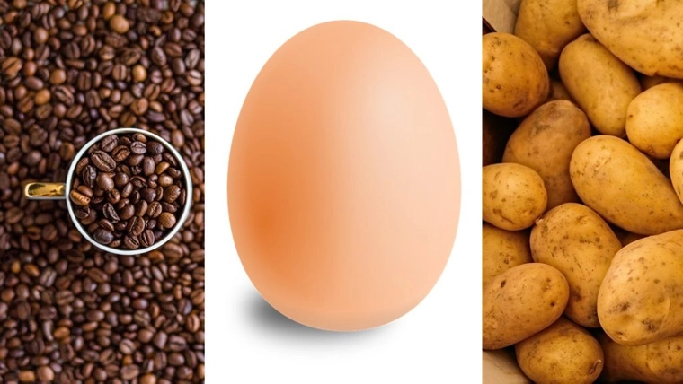 coffee potato and eggs